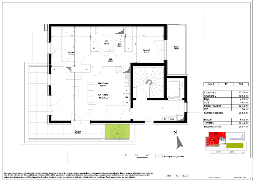 Appartement 3 pièces - 66 m² GRENOBLE